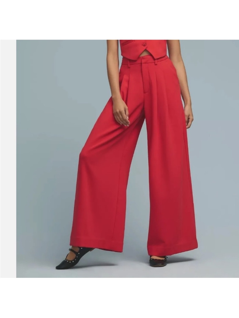 Maeve Anthropologie The Avery Pleated Wide Leg Trouser Pants 4